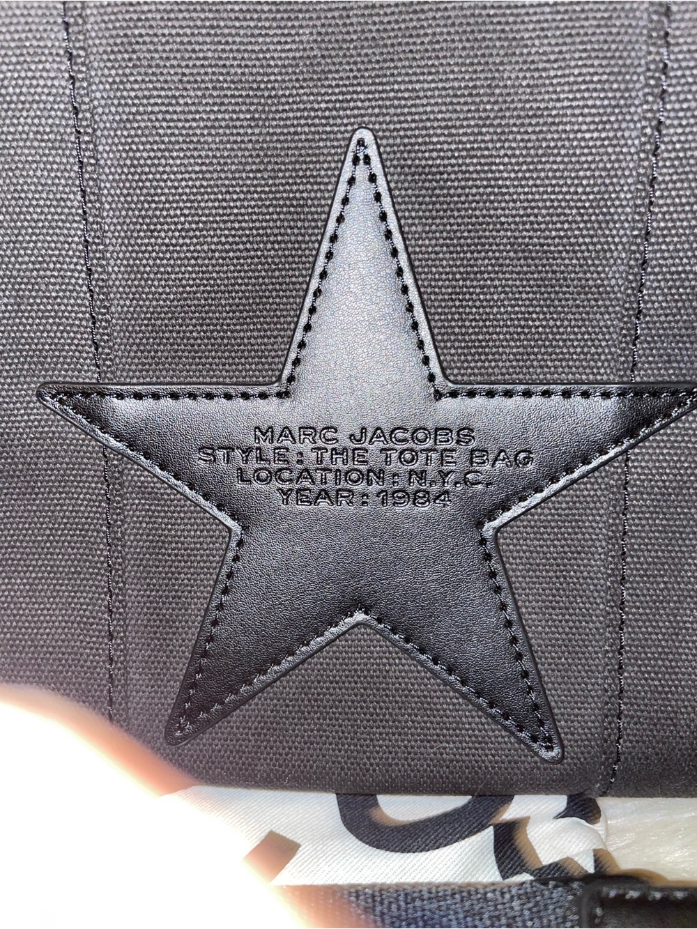 Marc Jacobs Black Star-Embroidered Tote Bag Small LIMITED EDITION!! - Picture 3 of 4